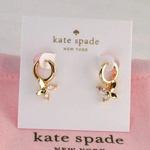 Kate Spade Social Butterfly Huggie Drop Earrings (with Dust Bag) NEW